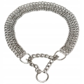 MOCNA OBROŻA ZACISKOWA METALOWA ŁAŃCUSZKOWA 3 RZĘDY DLA PSA 45 CM ŁAŃCUCH
