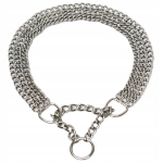 MOCNA OBROŻA ZACISKOWA METALOWA ŁAŃCUSZKOWA 3 RZĘDY DLA PSA 45 CM ŁAŃCUCH