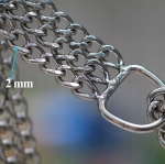MOCNA OBROŻA ZACISKOWA METALOWA ŁAŃCUSZKOWA 3 RZĘDY DLA PSA 45 CM ŁAŃCUCH