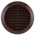 KRATKA WENTYLACYJNA OKRĄGŁA PLASTIKOWA FI 100 mm Z SIATKĄ BRĄZOWA