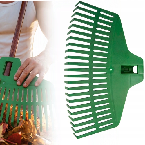 GRABIE PLASTIKOWE 38cm 21 ZĘBÓW ABS DO LIŚCI TRAWY GRABIENIA GRABKI ZIELONE