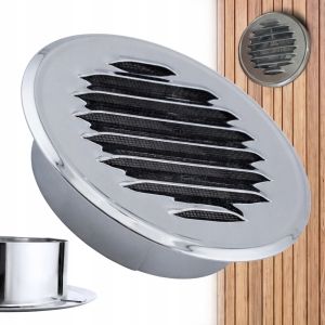 KRATKA WENTYLACYJNA METALOWA OKRĄGŁA Z KRÓĆCEM KOŁNIERZEM FI 150 NIERDZEWNA