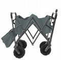 DUŻY SKŁADANY WÓZEK OGRODOWY PLAŻOWY TRANSPORTOWY NA RYBY Z DACHEM KOŁA XL