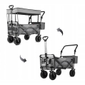 DUŻY SKŁADANY WÓZEK OGRODOWY PLAŻOWY TRANSPORTOWY NA RYBY Z DACHEM KOŁA XL