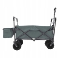 DUŻY SKŁADANY WÓZEK OGRODOWY PLAŻOWY TRANSPORTOWY NA RYBY Z DACHEM KOŁA XL