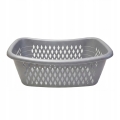 POJEMNIK PLASTIKOWY AŻUROWY KOSZ NA PRANIE OWOCE UNIWERSALNY SZARY 30 L