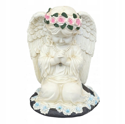 FIGURKA ŚWIECZNIK ANIOŁ DEKORACJA POSĄŻEK ANIOŁEK SOLARNY LED DO OGRODU