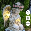 FIGURKA ŚWIECZNIK ANIOŁ DEKORACJA POSĄŻEK ANIOŁEK SOLARNY LED DO OGRODU