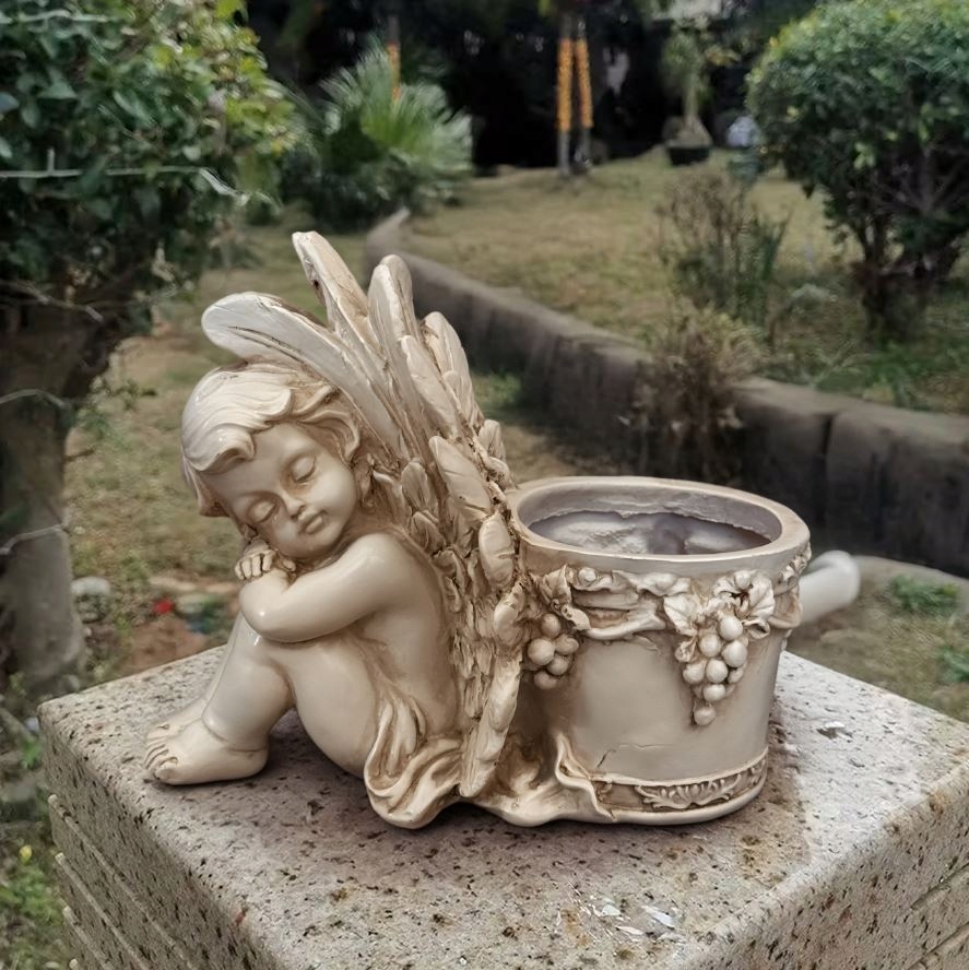FIGURKA DONICZKA DONICA OGRODOWA RZEŹBA ANIOŁEK ANIOŁ NAGROBEK DEKORACJA