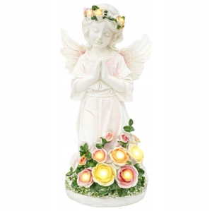 FIGURKA ŚWIECZNIK ANIOŁ DEKORACJA POSĄŻEK ANIOŁEK SOLARNY LED DO OGRODU