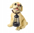LAMPA LAMPKA SOLARNA OGRODOWA OZDOBNA OZDOBA PIES Z LAMPIONEM LED DEKORACJA