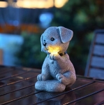 LAMPA LAMPKA SOLARNA OGRODOWA OZDOBNA PIES Z MOTYLEM LED OZDOBA DEKORACJA