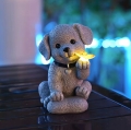 LAMPA LAMPKA SOLARNA OGRODOWA OZDOBNA PIES Z MOTYLEM LED OZDOBA DEKORACJA