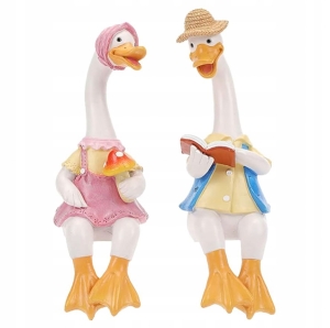 FIGURKA FIGURKI OGRODOWE OZDOBNE DEKORACJA OGRODOWA PARA KACZEK 2 SZTUKI
