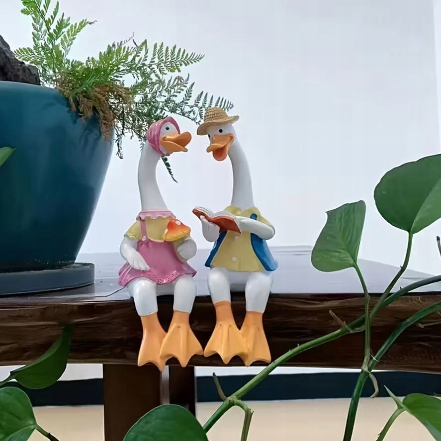 FIGURKA FIGURKI OGRODOWE OZDOBNE DEKORACJA OGRODOWA PARA KACZEK 2 SZTUKI