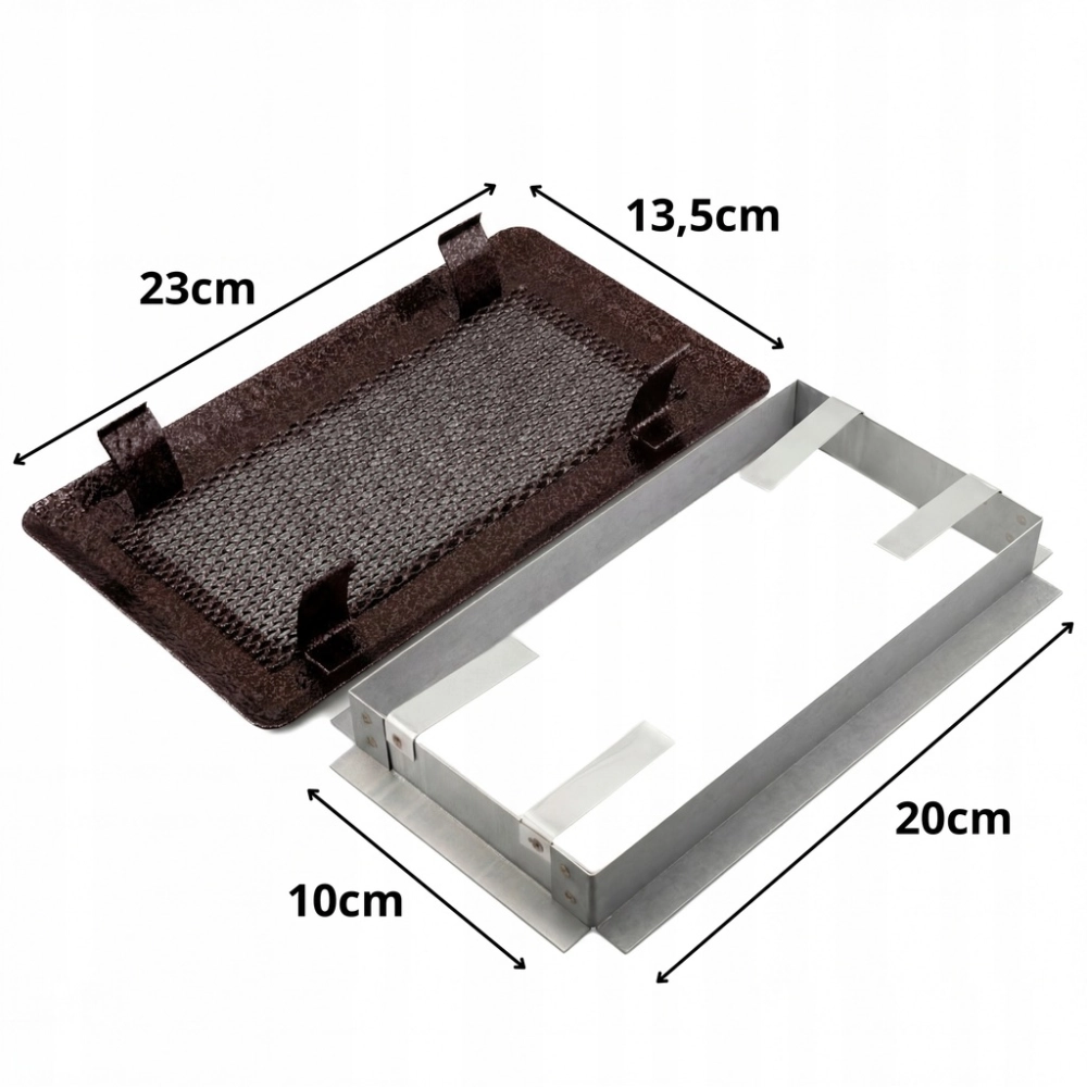 KRATKA WENTYLACYJNA KOMINKOWA KOMINOWA 10x20 cm METALOWA MALOWANA MIEDZIANA