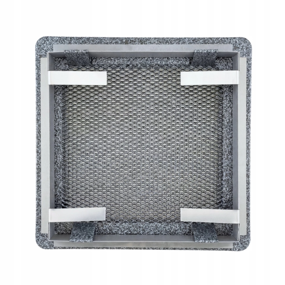 KRATKA WENTYLACYJNA KOMINKOWA KOMINOWA 16x16 cm METALOWA MALOWANA SREBRNA