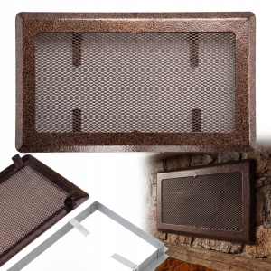 KRATKA WENTYLACYJNA KOMINKOWA KOMINOWA 16x30 cm METALOWA MALOWANA MIEDZIANA
