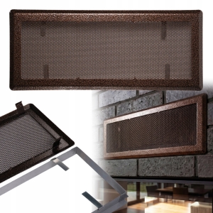 KRATKA WENTYLACYJNA KOMINKOWA KOMINOWA 16x45 cm METALOWA MALOWANA MIEDZIANA