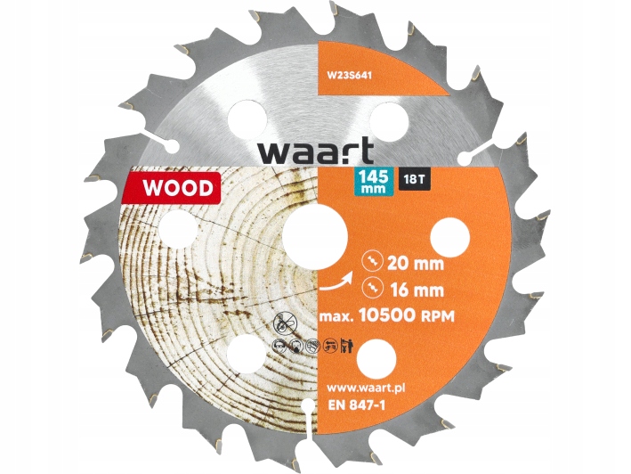 TARCZA TNĄCA DO PILARKI WIDIOWA 145X20 MM 18T ZĘBÓW WIDIOWYCH DO DREWNA