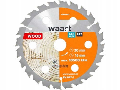 TARCZA TNĄCA DO PILARKI WIDIOWA 145X20 MM 24T ZĘBÓW WIDIOWYCH DO DREWNA