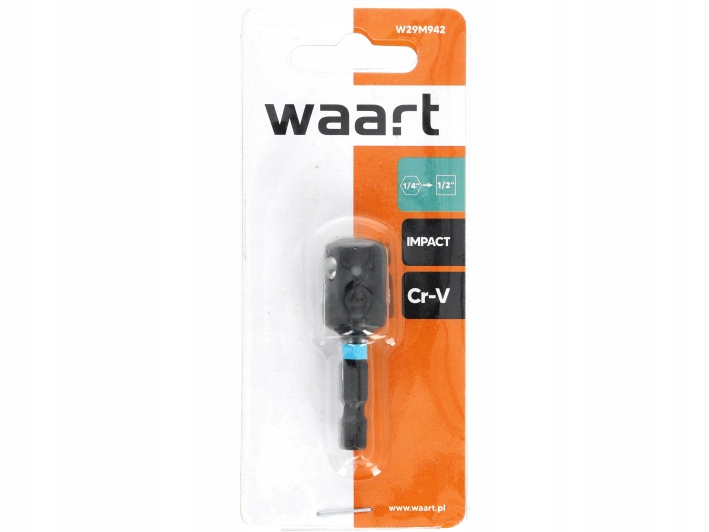 ADAPTER UDAROWY 1/4'' HEX NA 1/2'' KWADRAT DO WKRĘTAREK WIERTAREK 50MM