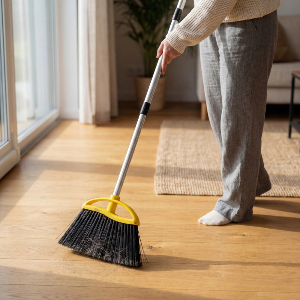 MIOTŁA UNIWERSALNA 30 cm ZMIOTKA SZCZOTKA STYL SKŁADANY WYSOKI WŁOS 12 cm
