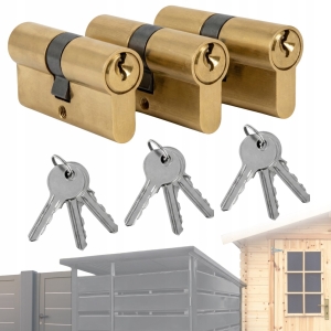 3szt ZESTAW WKŁADKA BĘBENKOWA 30/30 DRZWIOWA DO ZAMKA SYSTEM JEDNEGO KLUCZA