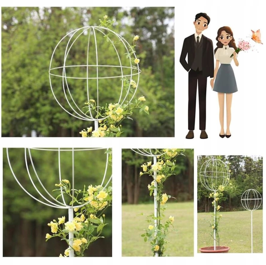 PERGOLA OGRODOWA TARASOWA METALOWA PODPORA PNĄCZY RÓŻ KWIATÓW 50X10CM BIAŁA