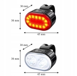 LAMPA ROWEROWA ŚWIATŁO PRZÓD TYŁ LED NA ROWER KIEROWNICĘ MOCNA USB 2SZT
