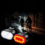 LAMPA ROWEROWA ŚWIATŁO PRZÓD TYŁ LED NA ROWER KIEROWNICĘ MOCNA USB 2SZT
