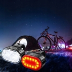 LAMPA ROWEROWA ŚWIATŁO PRZÓD TYŁ LED NA ROWER KIEROWNICĘ MOCNA USB 2SZT
