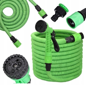 WĄŻ OGRODOWY ELASTYCZNY ROZCIĄGLIWY 1/2 10-30M ZŁĄCZKI PISTOLET UNIWERSALNY