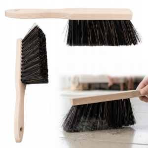 ZMIOTKA MIOTEŁKA SZCZOTKA DREWNIANA RĘCZNA UCHWYT WŁOSIE MIESZANKA 6 cm