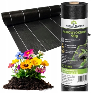 AGROWŁÓKNINA 90G 1,6X50M CZARNA UV AGROTKANINA MATA ANTYCHWASTOWA