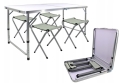 SKŁADANY STOLIK STÓŁ TURYSTYCZNY KEMPINGOWY 4 KRZESŁA WALIZKA