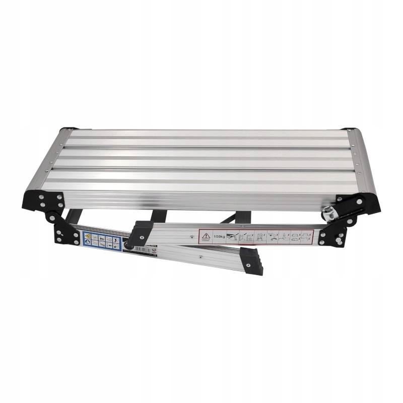 PODEST ROBOCZY ALUMINIOWY SKŁADANY 106x42x49 PLATFORMA DRABINA 150 kg