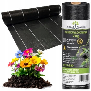 AGROWŁÓKNINA 70G 0,8X50M CZARNA UV AGROTKANINA MATA ANTYCHWASTOWA DUŻA