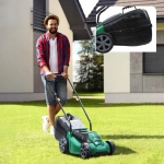 KOSIARKA ELEKTRYCZNA LEKKA MOCNA DO KOSZENIA TRAWY DUŻY KOSZ 30L 1600W 32CM