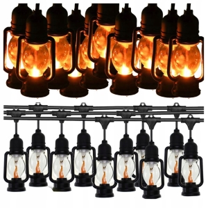 GIRLANDA ŚWIETLANA LAMPKI DEKORACYJNE LED 10SZT LATARENKI OGRODOWE 10CM 5M