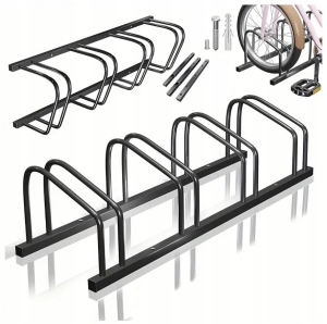 STOJAK NA 4 ROWERY ROWEROWY UCHWYT CZARNY STALOWY DUŻY SOLIDNY 100X32,5X26