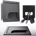 PRZEPUST KABLA KABLI ALU 80x80 mm SZCZOTKA MASKUJĄCA PRZELOTKA CZARNY