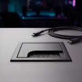 PRZEPUST KABLA KABLI ALU 80x80 mm SZCZOTKA MASKUJĄCA PRZELOTKA CZARNY