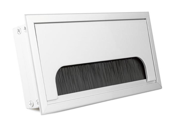 PRZEPUST KABLA KABLI ALU 80x160 mm SZCZOTKA MASKUJĄCA PRZELOTKA CHROM MAT