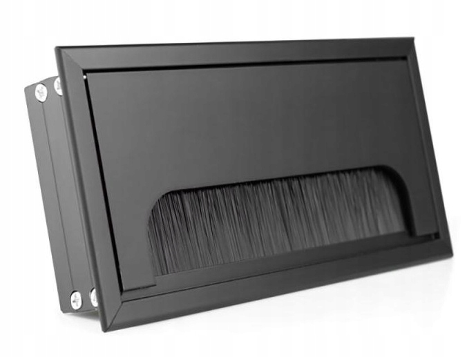 PRZEPUST KABLA KABLI ALU 80x160 mm SZCZOTKA MASKUJĄCA PRZELOTKA CZARNY