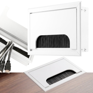 PRZEPUST KABLA KABLI ALU 80x120 mm SZCZOTKA MASKUJĄCA PRZELOTKA BIAŁY