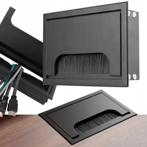 PRZEPUST KABLA KABLI ALU 80x120 mm SZCZOTKA MASKUJĄCA PRZELOTKA CZARNY