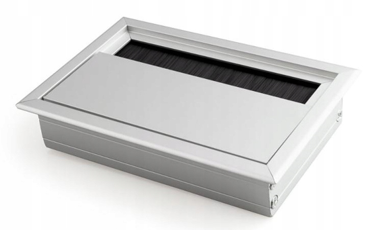 PRZEPUST KABLA ALUMINIOWY 80x120 mm SZCZOTKA MASKUJĄCA PRZELOTKA CHROM MAT