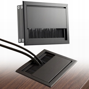 PRZEPUST KABLA ALUMINIOWY 80x120 mm SZCZOTKA MASKUJĄCA PRZELOTKA CZARNY