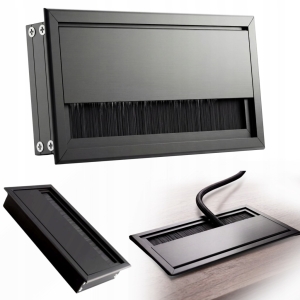 PRZEPUST KABLA ALUMINIOWY 80x160 mm SZCZOTKA MASKUJĄCA PRZELOTKA CZARNA